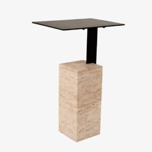 Roma Side Table Natural Marble – Light Travertine